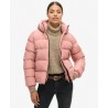 Giubbino Superdry bomber Puffer Rosa con cappuccio Sports