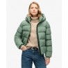 Giubbino Superdry bomber Puffer Green con cappuccio Sports